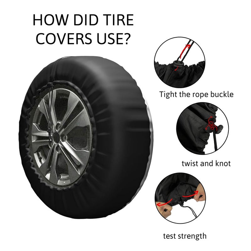 Gwomo Camper Spare Tire Cover Mountain Adventure Wheel Protectors Tyre Covers Weatherproof Wheel Covers Universal Fit for Trailer Rv SUV Truck Camper Travel Trailers 15 "" - Image 5